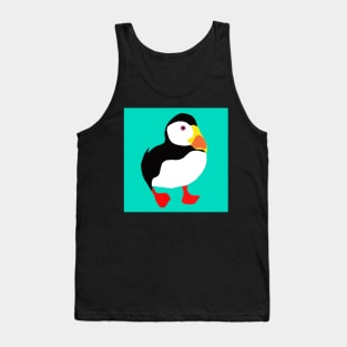 Stylised puffins on jade / turquoise Tank Top